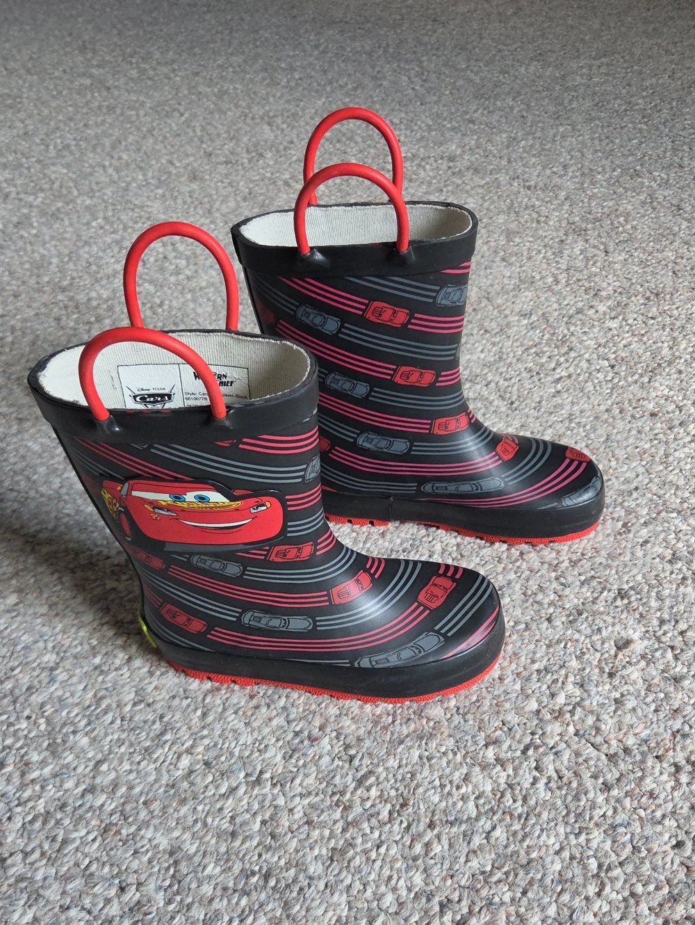 Western Chief Black and Red Kids Rain Boots